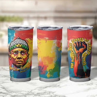 Amilcar Cabral Tumbler Cup Armed Activist Quote Raised Fist African Liberation Tribute - Colorful Paint Stroke - Wonder Print Shop
