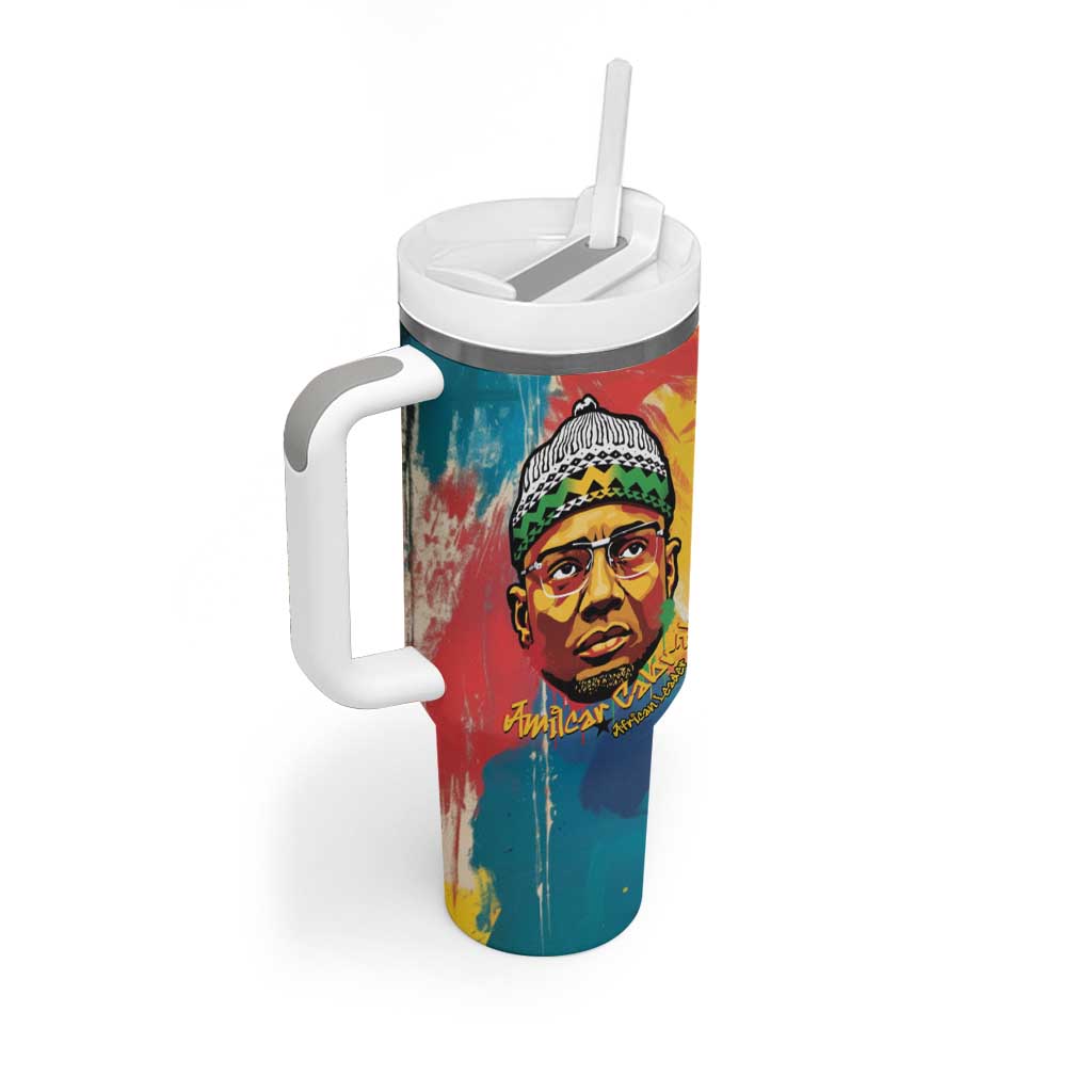 Amilcar Cabral Tumbler With Handle Armed Activist Quote Raised Fist African Liberation Tribute - Colorful Paint Stroke - Wonder Print Shop