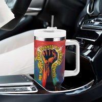 Amilcar Cabral Tumbler With Handle Armed Activist Quote Raised Fist African Liberation Tribute - Colorful Paint Stroke - Wonder Print Shop