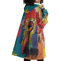 Amilcar Cabral Wearable Blanket Hoodie Armed Activist Quote Raised Fist African Liberation Tribute - Colorful Paint Stroke - Wonder Print Shop