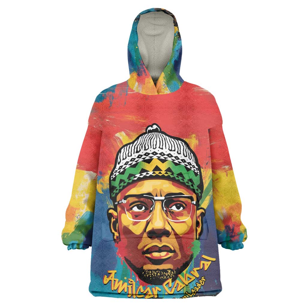 Amilcar Cabral Wearable Blanket Hoodie Armed Activist Quote Raised Fist African Liberation Tribute - Colorful Paint Stroke - Wonder Print Shop