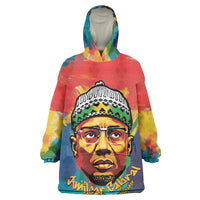 Amilcar Cabral Wearable Blanket Hoodie Armed Activist Quote Raised Fist African Liberation Tribute - Colorful Paint Stroke - Wonder Print Shop