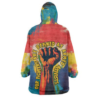Amilcar Cabral Wearable Blanket Hoodie Armed Activist Quote Raised Fist African Liberation Tribute - Colorful Paint Stroke - Wonder Print Shop