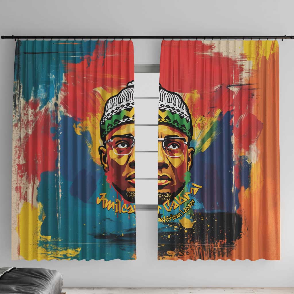 Amilcar Cabral Window Curtain Armed Activist Quote Raised Fist African Liberation Tribute - Colorful Paint Stroke - Wonder Print Shop