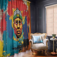 Amilcar Cabral Window Curtain Armed Activist Quote Raised Fist African Liberation Tribute - Colorful Paint Stroke - Wonder Print Shop
