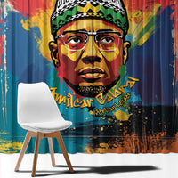 Amilcar Cabral Window Curtain Armed Activist Quote Raised Fist African Liberation Tribute - Colorful Paint Stroke - Wonder Print Shop