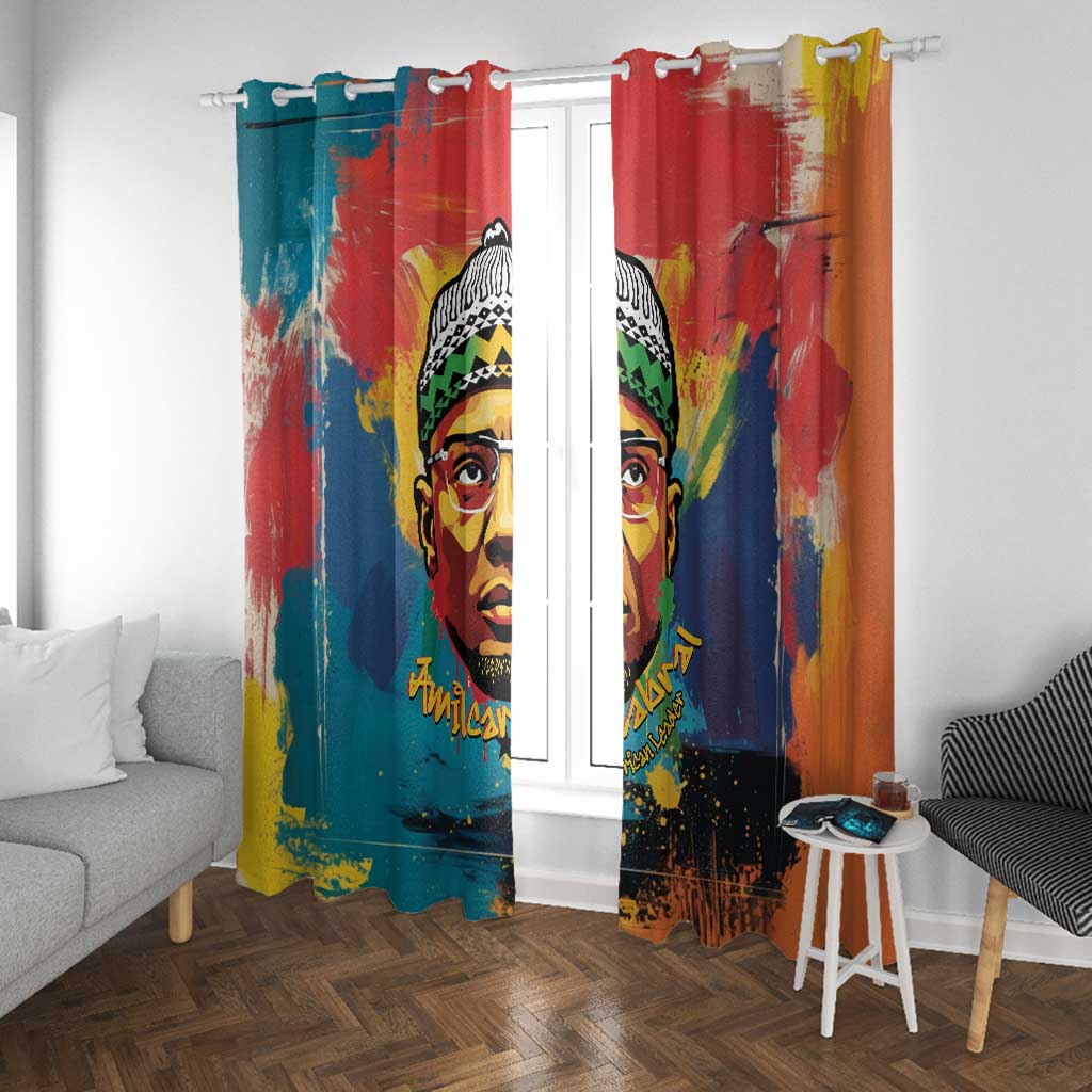Amilcar Cabral Window Curtain Armed Activist Quote Raised Fist African Liberation Tribute - Colorful Paint Stroke - Wonder Print Shop
