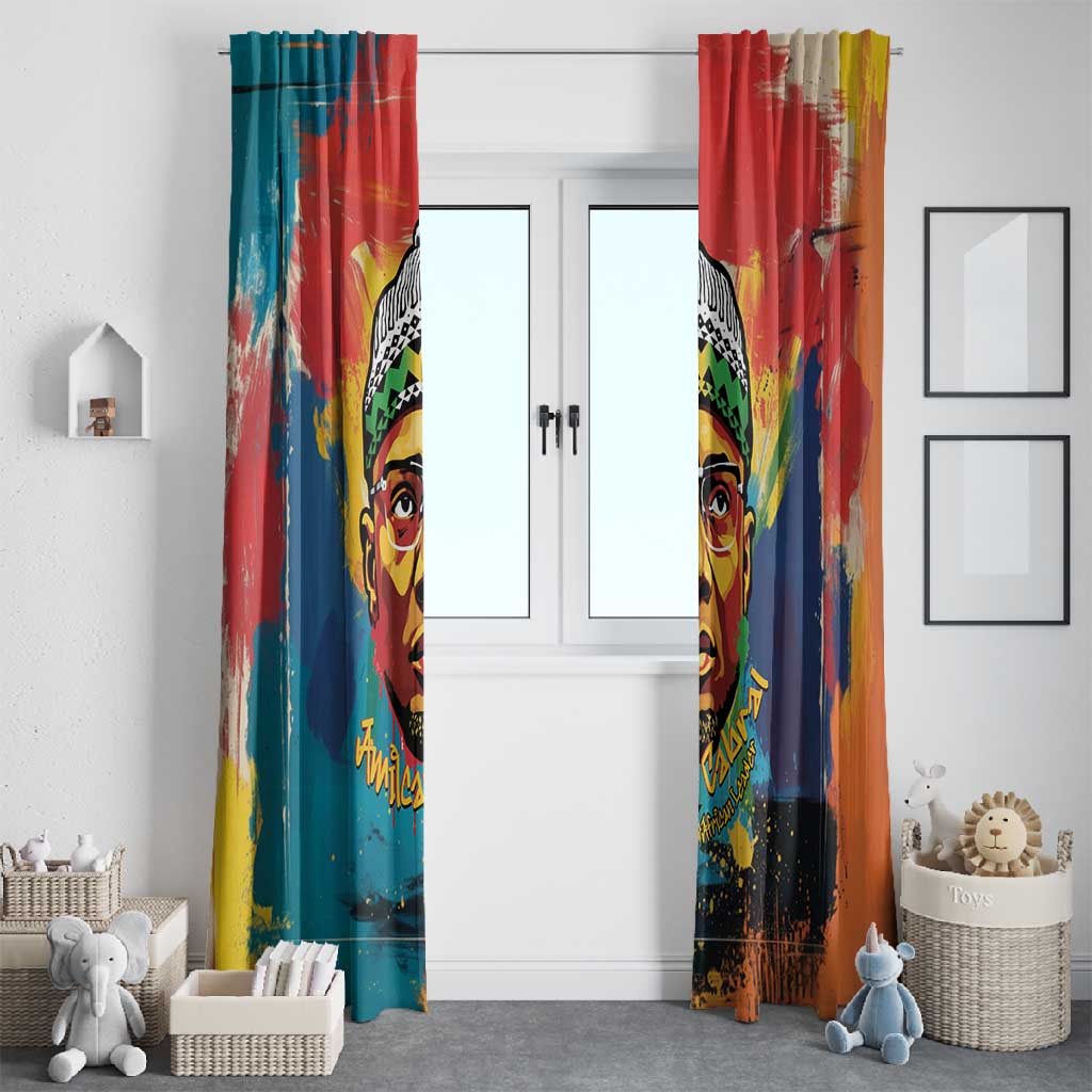 Amilcar Cabral Window Curtain Armed Activist Quote Raised Fist African Liberation Tribute - Colorful Paint Stroke - Wonder Print Shop