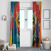Amilcar Cabral Window Curtain Armed Activist Quote Raised Fist African Liberation Tribute - Colorful Paint Stroke - Wonder Print Shop