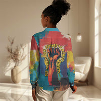Amilcar Cabral Women Casual Shirt Armed Activist Quote Raised Fist African Liberation Tribute - Colorful Paint Stroke - Wonder Print Shop