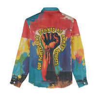 Amilcar Cabral Women Casual Shirt Armed Activist Quote Raised Fist African Liberation Tribute - Colorful Paint Stroke - Wonder Print Shop
