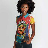Amilcar Cabral Women Polo Shirt Armed Activist Quote Raised Fist African Liberation Tribute - Colorful Paint Stroke - Wonder Print Shop