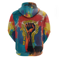 Amilcar Cabral Zip Hoodie Armed Activist Quote Raised Fist African Liberation Tribute - Colorful Paint Stroke - Wonder Print Shop