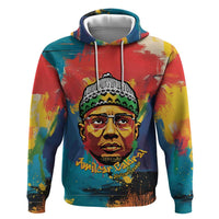 Amilcar Cabral Zip Hoodie Armed Activist Quote Raised Fist African Liberation Tribute - Colorful Paint Stroke - Wonder Print Shop