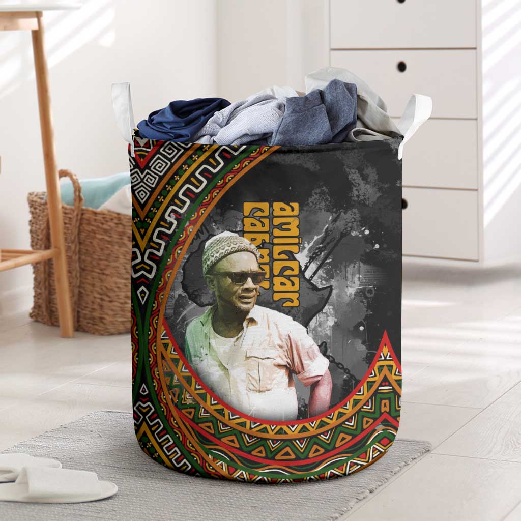 Amilcar Cabral Laundry Basket African Map with Chains Freedom Theme Revolutionary Liberation Tribute - Wonder Print Shop