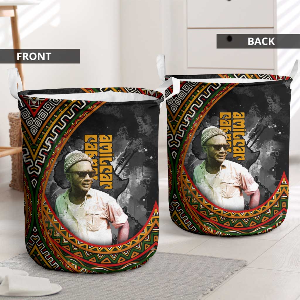Amilcar Cabral Laundry Basket African Map with Chains Freedom Theme Revolutionary Liberation Tribute - Wonder Print Shop