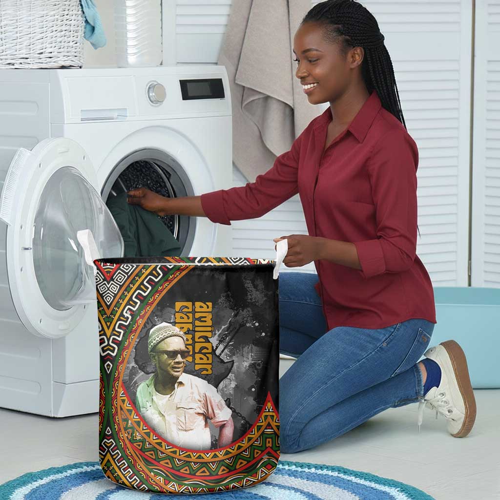 Amilcar Cabral Laundry Basket African Map with Chains Freedom Theme Revolutionary Liberation Tribute - Wonder Print Shop