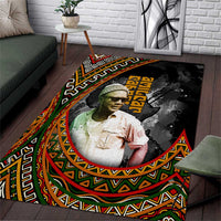 Amilcar Cabral Area Rug African Map with Chains Freedom Theme Revolutionary Liberation Tribute - Wonder Print Shop