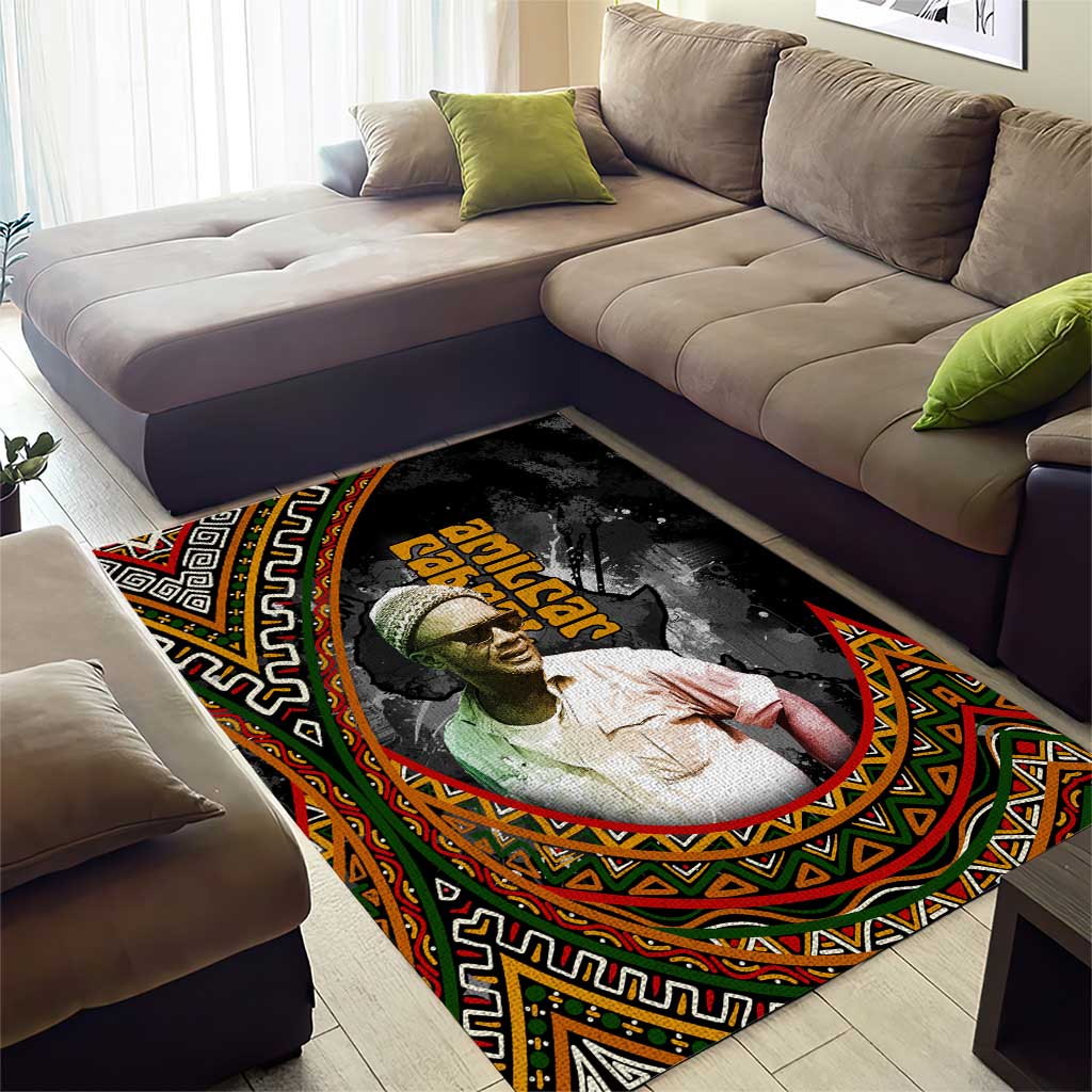 Amilcar Cabral Area Rug African Map with Chains Freedom Theme Revolutionary Liberation Tribute - Wonder Print Shop