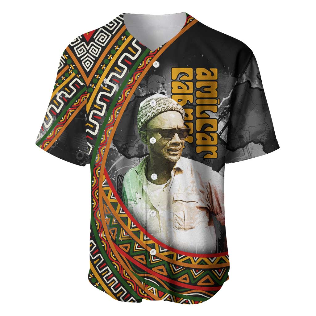 Amilcar Cabral Baseball Jersey African Map with Chains Freedom Theme Revolutionary Liberation Tribute - Wonder Print Shop