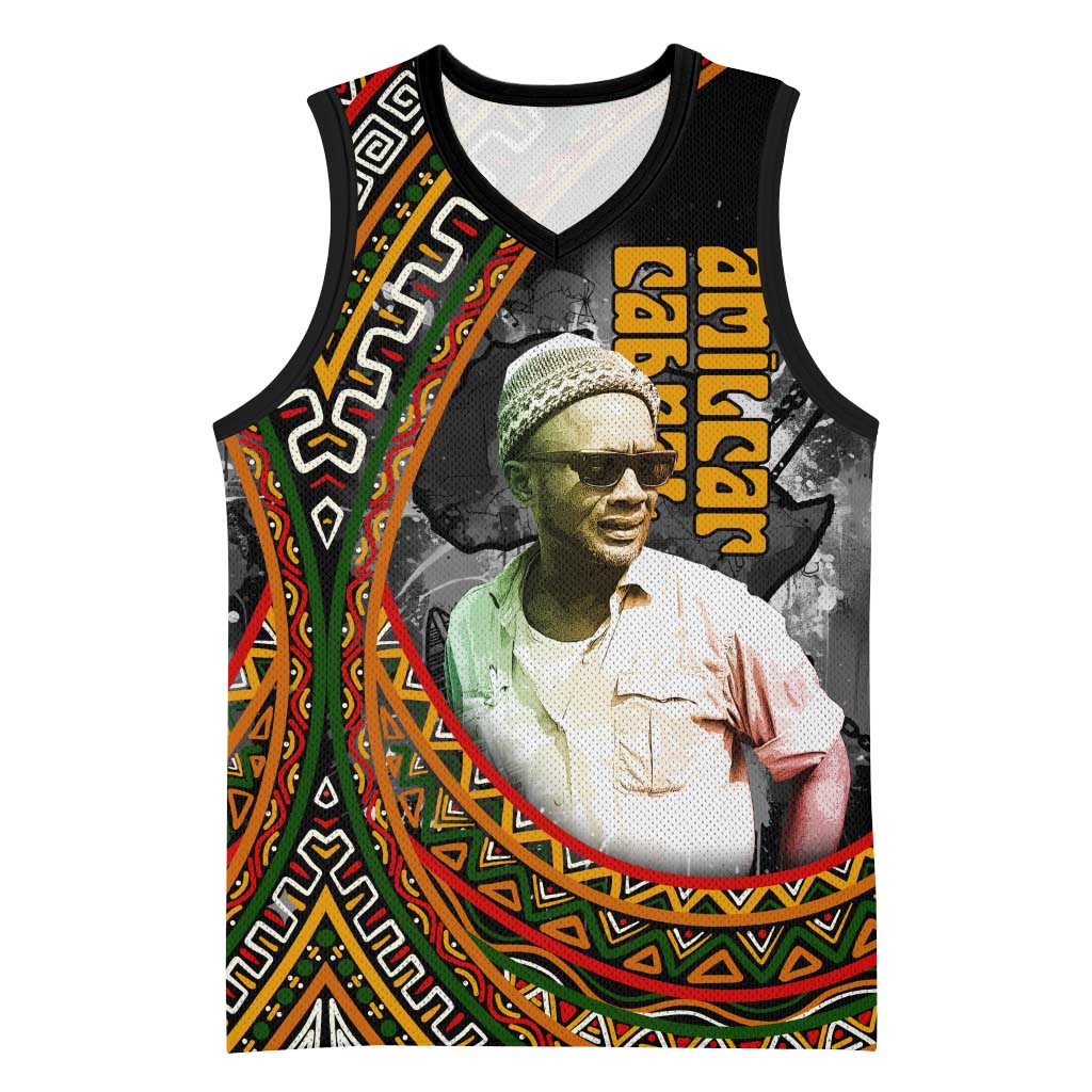 Amilcar Cabral Basketball Jersey African Map with Chains Freedom Theme Revolutionary Liberation Tribute - Wonder Print Shop