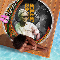 Amilcar Cabral Beach Blanket African Map with Chains Freedom Theme Revolutionary Liberation Tribute - Wonder Print Shop