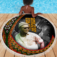 Amilcar Cabral Beach Blanket African Map with Chains Freedom Theme Revolutionary Liberation Tribute - Wonder Print Shop