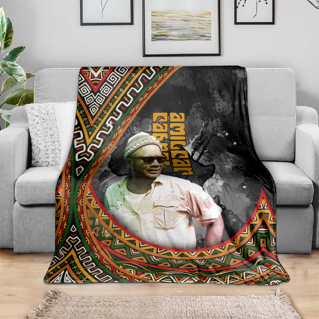 Amilcar Cabral Blanket African Map with Chains Freedom Theme Revolutionary Liberation Tribute - Wonder Print Shop