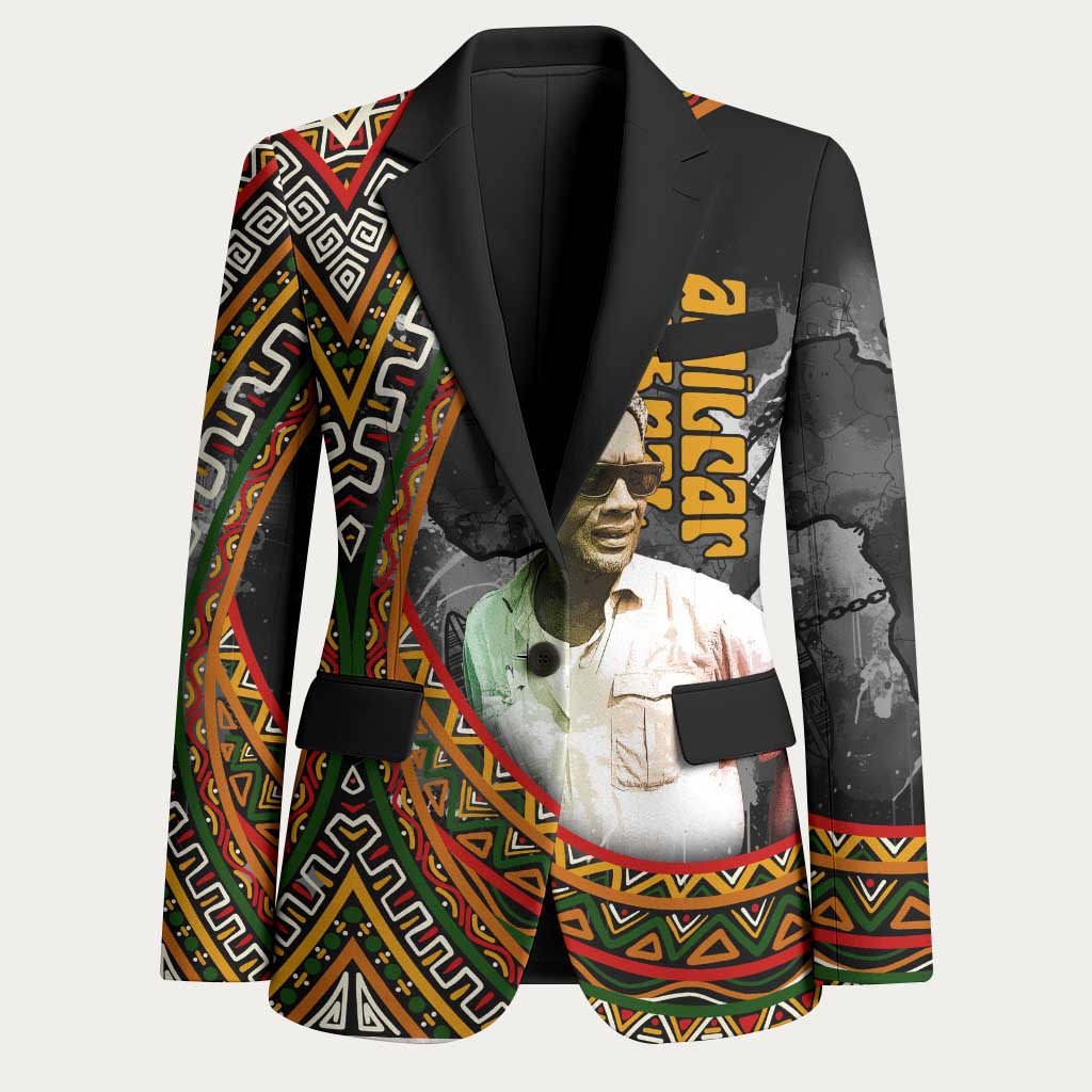 Amilcar Cabral Blazer African Map with Chains Freedom Theme Revolutionary Liberation Tribute - Wonder Print Shop