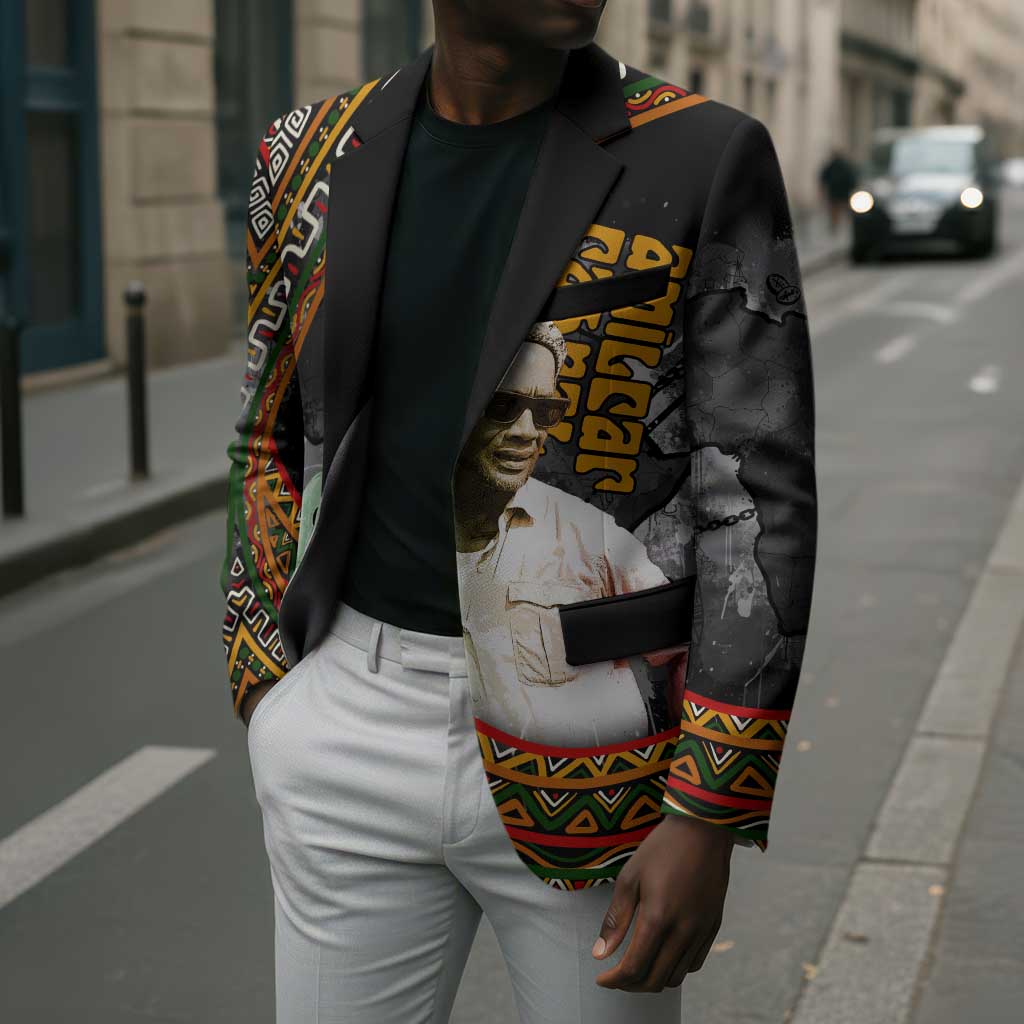 Amilcar Cabral Blazer African Map with Chains Freedom Theme Revolutionary Liberation Tribute - Wonder Print Shop