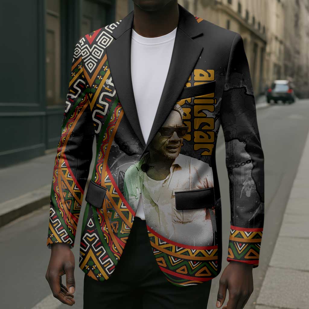 Amilcar Cabral Blazer African Map with Chains Freedom Theme Revolutionary Liberation Tribute - Wonder Print Shop