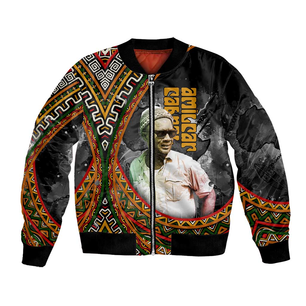 Amilcar Cabral Bomber Jacket African Map with Chains Freedom Theme Revolutionary Liberation Tribute - Wonder Print Shop