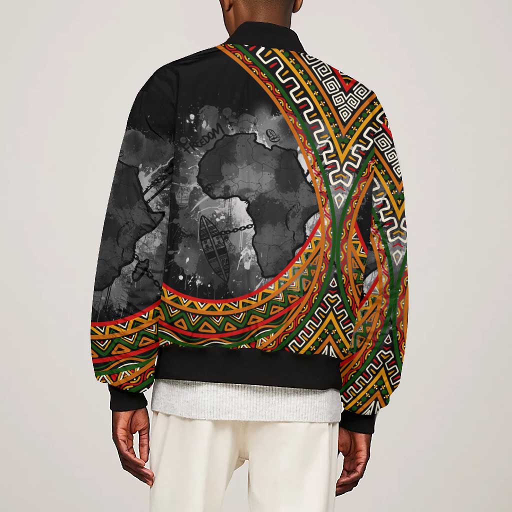 Amilcar Cabral Bomber Jacket African Map with Chains Freedom Theme Revolutionary Liberation Tribute - Wonder Print Shop