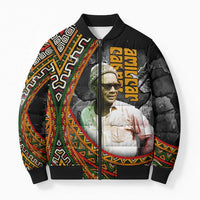 Amilcar Cabral Bomber Puffer Jacket African Map with Chains Freedom Theme Revolutionary Liberation Tribute - Wonder Print Shop
