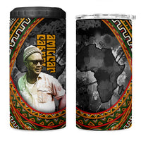 Amilcar Cabral 4 in 1 Can Cooler Tumbler African Map with Chains Freedom Theme Revolutionary Liberation Tribute - Wonder Print Shop