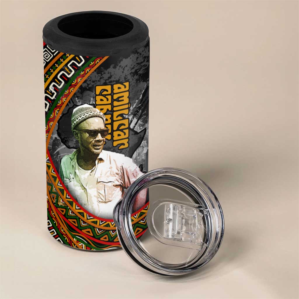 Amilcar Cabral 4 in 1 Can Cooler Tumbler African Map with Chains Freedom Theme Revolutionary Liberation Tribute - Wonder Print Shop