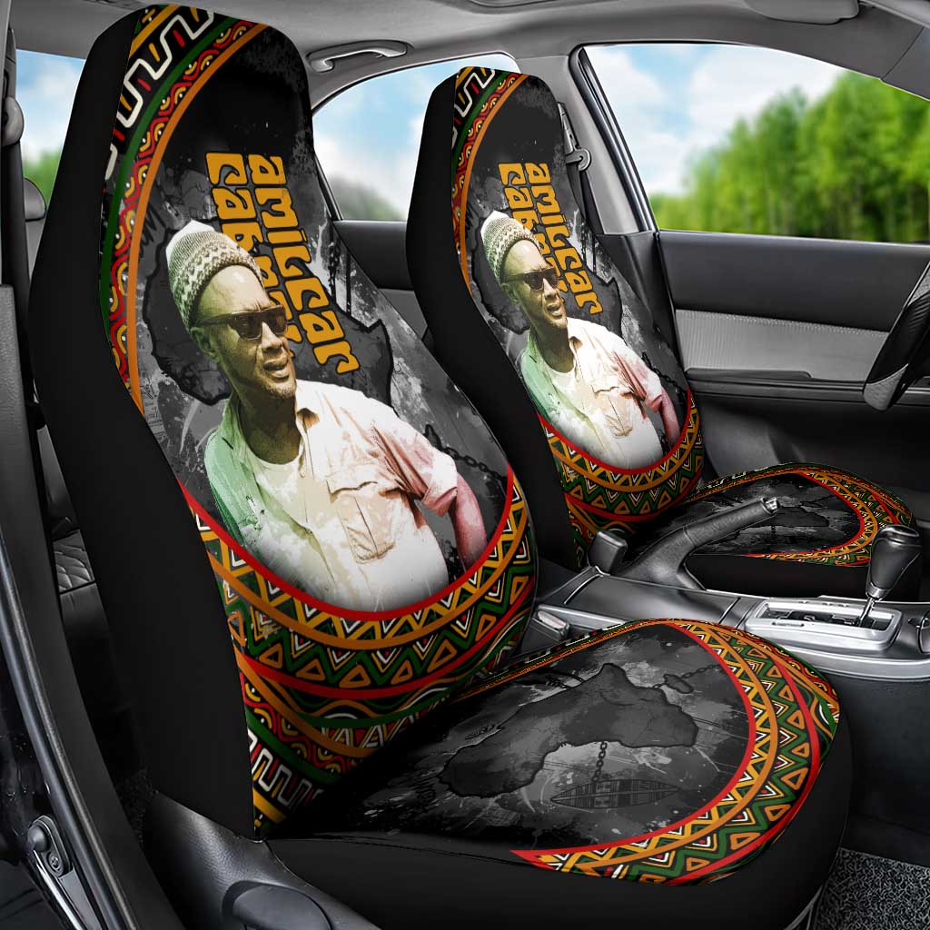 Amilcar Cabral Car Seat Cover African Map with Chains Freedom Theme Revolutionary Liberation Tribute - Wonder Print Shop