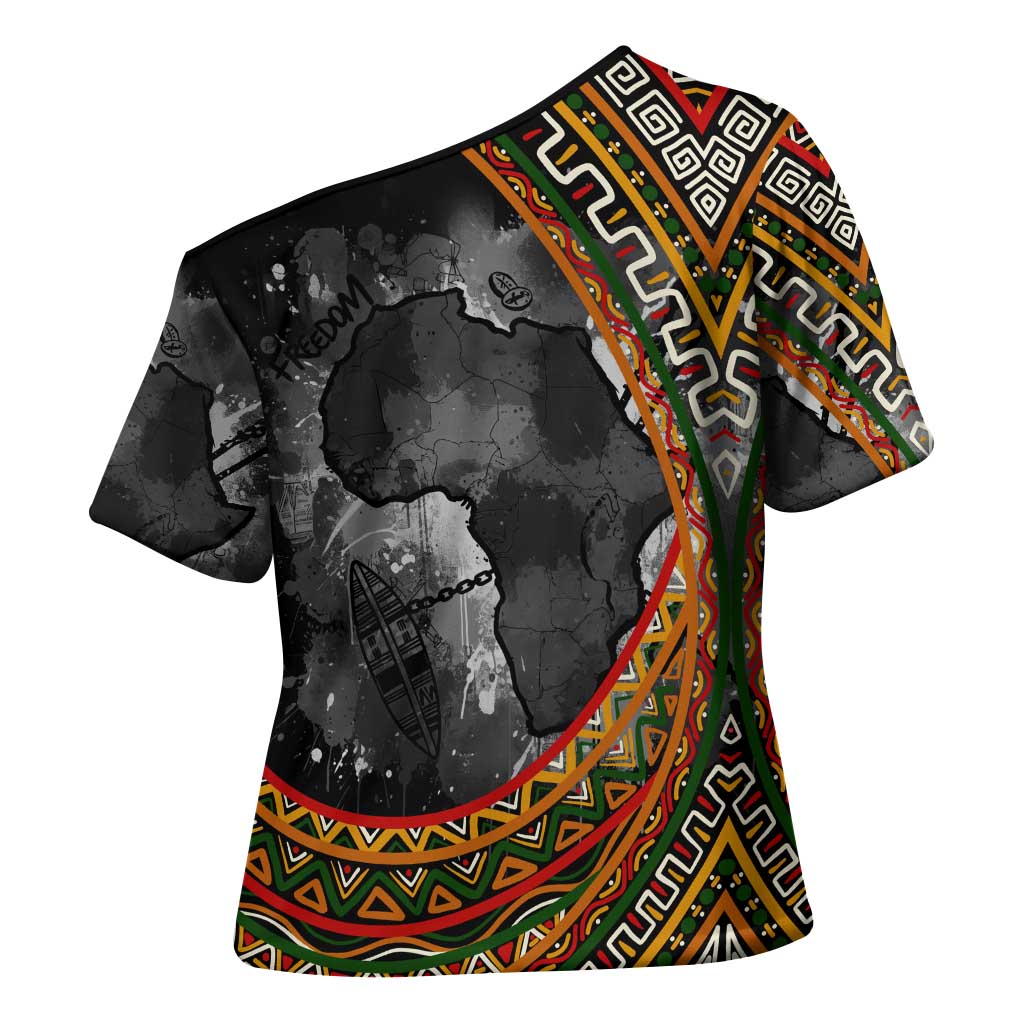 Amilcar Cabral Cross Shoulder Shirt African Map with Chains Freedom Theme Revolutionary Liberation Tribute - Wonder Print Shop