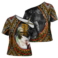 Amilcar Cabral Cross Shoulder Shirt African Map with Chains Freedom Theme Revolutionary Liberation Tribute - Wonder Print Shop