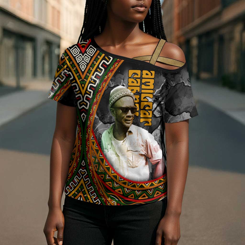 Amilcar Cabral Cross Shoulder Shirt African Map with Chains Freedom Theme Revolutionary Liberation Tribute - Wonder Print Shop