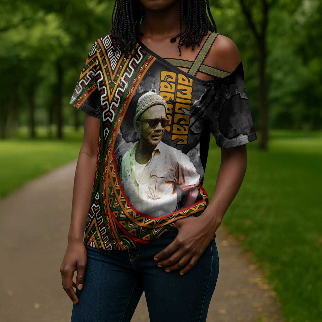 Amilcar Cabral Cross Shoulder Shirt African Map with Chains Freedom Theme Revolutionary Liberation Tribute - Wonder Print Shop