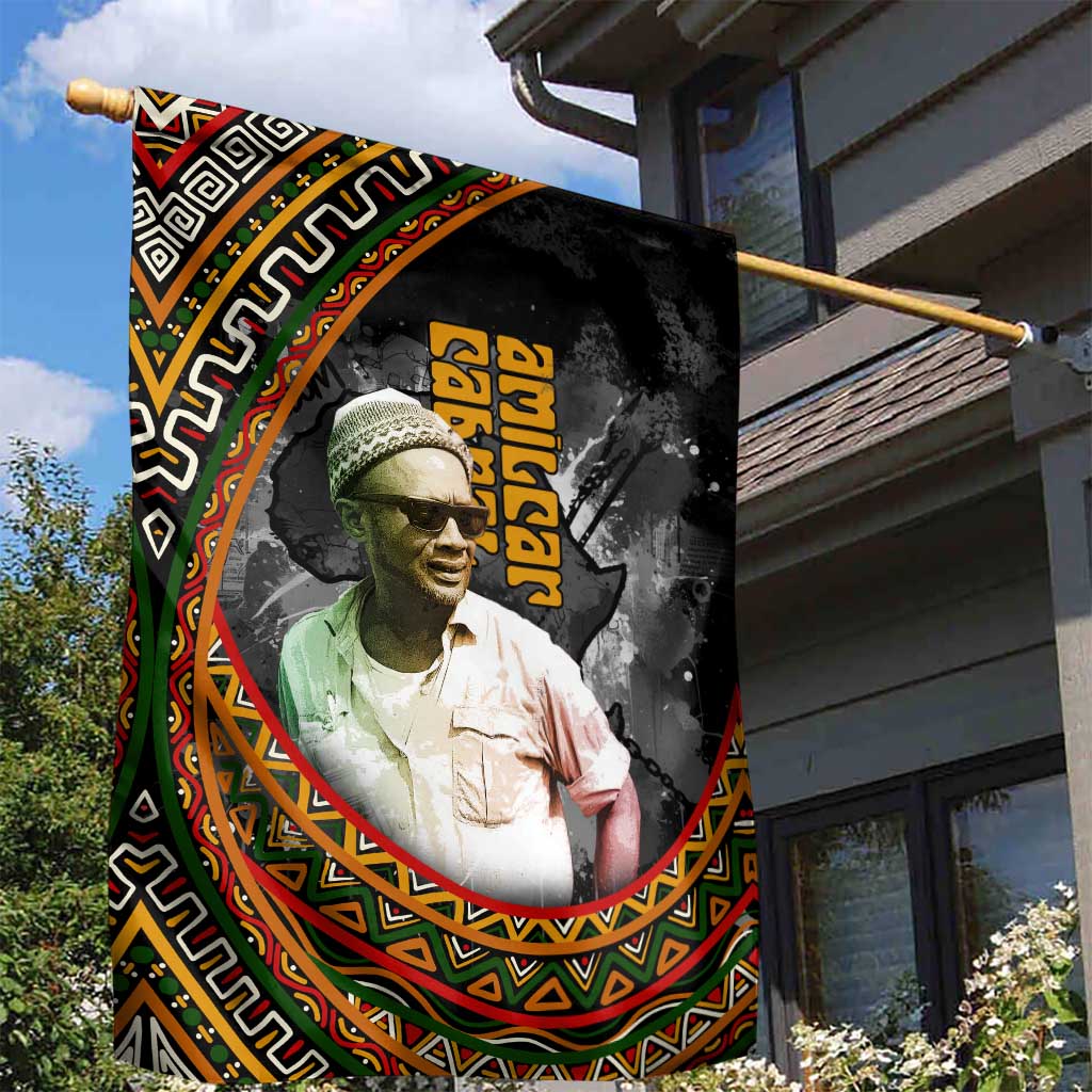 Amilcar Cabral Garden Flag African Map with Chains Freedom Theme Revolutionary Liberation Tribute - Wonder Print Shop