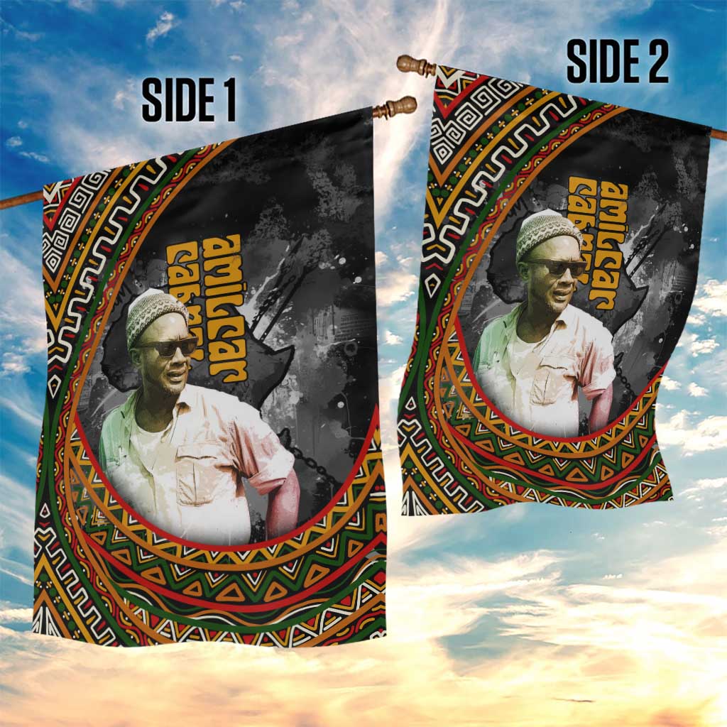 Amilcar Cabral Garden Flag African Map with Chains Freedom Theme Revolutionary Liberation Tribute - Wonder Print Shop