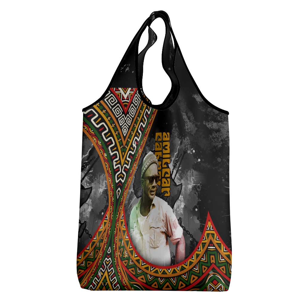 Amilcar Cabral Grocery Bag African Map with Chains Freedom Theme Revolutionary Liberation Tribute - Wonder Print Shop