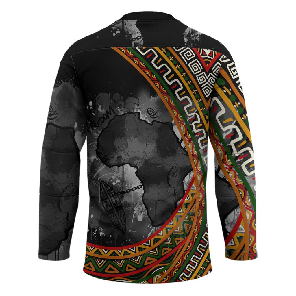 Amilcar Cabral Hockey Jersey African Map with Chains Freedom Theme Revolutionary Liberation Tribute - Wonder Print Shop