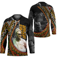 Amilcar Cabral Hockey Jersey African Map with Chains Freedom Theme Revolutionary Liberation Tribute - Wonder Print Shop