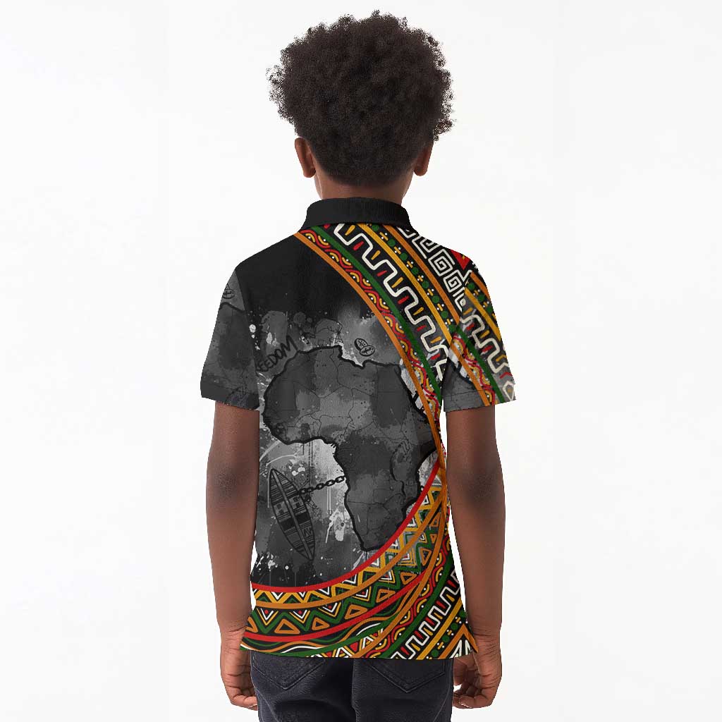 Amilcar Cabral Kid Polo Shirt African Map with Chains Freedom Theme Revolutionary Liberation Tribute - Wonder Print Shop