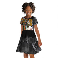 Amilcar Cabral Kid Short Sleeve Dress African Map with Chains Freedom Theme Revolutionary Liberation Tribute - Wonder Print Shop