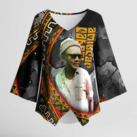Amilcar Cabral Kimono Sleeve Blouse African Map with Chains Freedom Theme Revolutionary Liberation Tribute - Wonder Print Shop