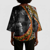 Amilcar Cabral Kimono Sleeve Blouse African Map with Chains Freedom Theme Revolutionary Liberation Tribute - Wonder Print Shop